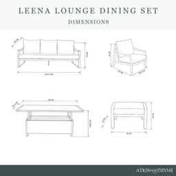 Leena Lounge Dining Set with Adjustable Table by Atkin And Thyme - thumbnail 4