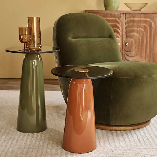 Ida Side Table Set In Green & Mustard by Atkin And Thyme - image 1