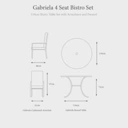 Gabriela 4 Seat Dining Set with Parasol by Atkin And Thyme - thumbnail 5