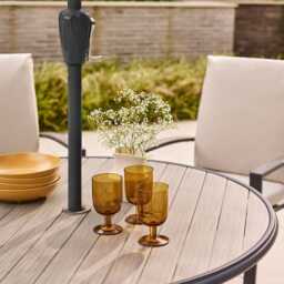 Gabriela 4 Seat Dining Set with Parasol by Atkin And Thyme - thumbnail 2