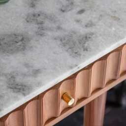 Flute Marble Console Desk by Atkin And Thyme, W111 x D45 x H78cm - thumbnail 4