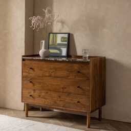 Brera Marble Chest Of Drawers by Atkin And Thyme, H81 x W100 x D45 cm - thumbnail 2