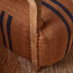 Aviator Armchair in Striped Cotton Rug by Atkin And Thyme, H73 x W72 x D76 cm, Seat Height 44.5 cm - thumbnail 3