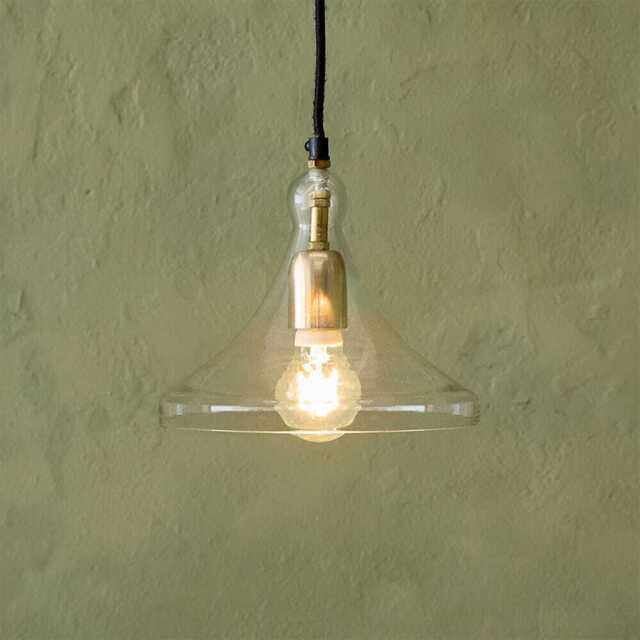 Daphne Glass Pendant Light Brass