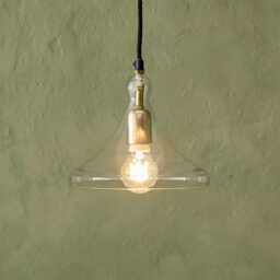 Daphne Glass Pendant Light  Brass