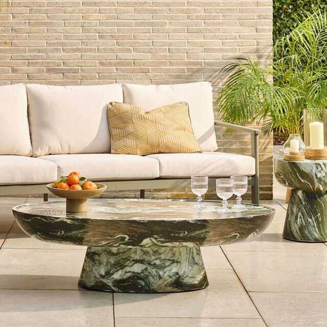 Lucy Coffee Table Green Marble Finish