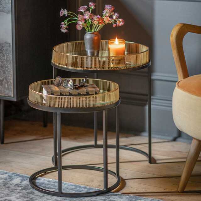Doris Nesting Side Tables by Atkin And Thyme, Large Dia.41 x H52cm Small Dia.36 x H42cm - image 1