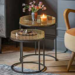 Doris Nesting Side Tables by Atkin And Thyme, Large Dia.41 x H52cm Small Dia.36 x H42cm