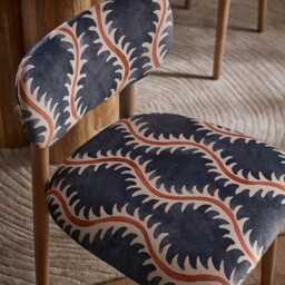 Layla Dining Chair in Linwood Helter Skelter Velvet by Atkin And Thyme - thumbnail 4