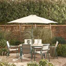 Valentina 6 Seat Dining Set With Parasol