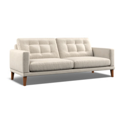 Fitzroy 4-Seat Sofa In Bone Eco Velvet by Atkin And Thyme