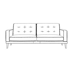 Fitzroy 4-Seat Sofa In Bone Eco Velvet by Atkin And Thyme - thumbnail 3