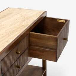 Mirabelle Travertine Sideboard by Atkin And Thyme, H76 x W140 x D40 cm - thumbnail 3