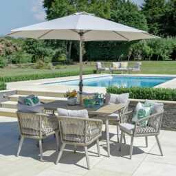 Lauren 6 Seat Dining Set With Parasol