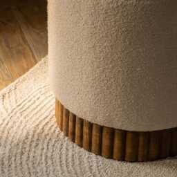 Holborn Footstool In Natural Boucle by Atkin And Thyme, H45 x W43 x D43 cm - thumbnail 2
