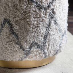 Carnaby Footstool in Moroccan Printed Cotton by Atkin And Thyme, Dia. 40cm, H48cm - thumbnail 2