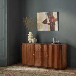 Jude Fluted Marble Sideboard by Atkin And Thyme, H76.5 x W156 x D46.5 cm - thumbnail 2