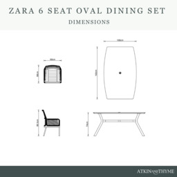 Zara 6 Seat Oval Dining Set by Atkin And Thyme - thumbnail 3