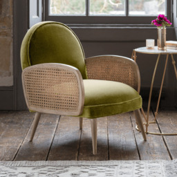 Emmeline Apple Green Velvet Armchair