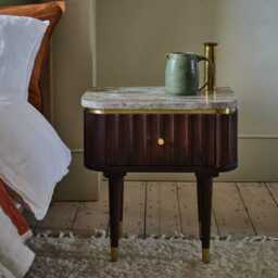 Flute Marble Bedside Drawer in Vintage