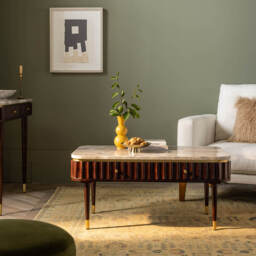 Flute Marble Coffee Table in Vintage