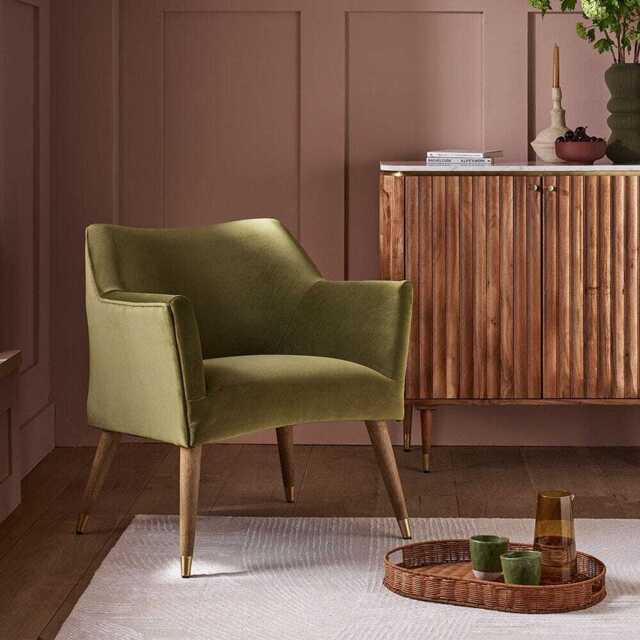 Astoria Armchair In Apple Green Velvet