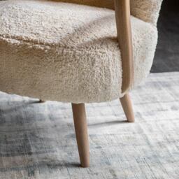 Calvin Armchair in Cotton Rug by Atkin And Thyme, H85 x W75 x D73 cm, Seat Height 45 cm - thumbnail 4