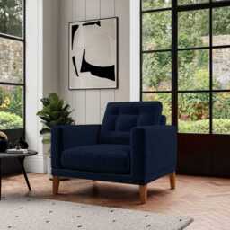 Fitzroy Armchair In Indigo Easy Care Velvet
