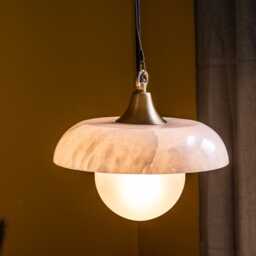 Astrid Alabaster Pendant Light by Atkin And Thyme, H17.2 x W25.4 x D25.4 cm