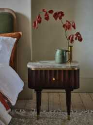 Flute Marble Bedside Table - Vintage by Atkin And Thyme, H51.5 x W48 x D37 cm - thumbnail 3