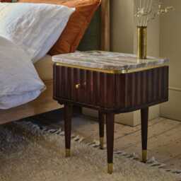 Flute Marble Bedside Table - Vintage by Atkin And Thyme, H51.5 x W48 x D37 cm - thumbnail 2