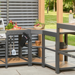Savannah Outdoor Kitchen Angled Corner Unit - Oak