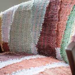 Scoop Armchair in Multicoloured Rug by Atkin And Thyme, H81.5 x W71 x D73.5 cm, Seat Height 44 cm - thumbnail 5