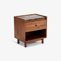 Brera Marble Bedside Table by Atkin And Thyme, H50 x W48 x D35 cm, leg height 10cm - thumbnail 3
