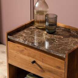 Brera Marble Bedside Table by Atkin And Thyme, H50 x W48 x D35 cm, leg height 10cm - thumbnail 4