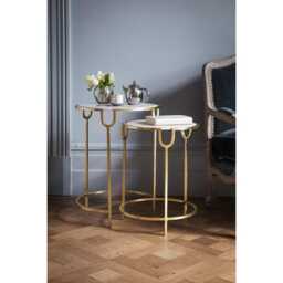 Gatsby Marble Nesting Side Tables by Atkin And Thyme, Large Dia.46cm x H61cm Small Dia.36 x H51cm - thumbnail 3