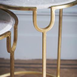 Gatsby Marble Nesting Side Tables by Atkin And Thyme, Large Dia.46cm x H61cm Small Dia.36 x H51cm - thumbnail 2