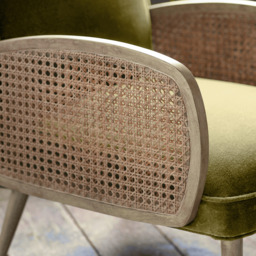 Emmeline Apple Green Velvet Armchair by Atkin And Thyme, H84 x W63 x D80 cm, Seat Height 42.5 cm - thumbnail 3
