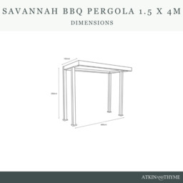 Savannah BBQ Pergola 4m x 1.5m Kit - Birch by Atkin And Thyme - thumbnail 4