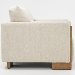 Audrey Exposed Wood Frame Armchair in Ecru Textured Weave by Atkin And Thyme - thumbnail 5
