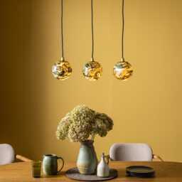 Tula Pendant Light Trio by Atkin And Thyme, H16 x W75 x D15 cm