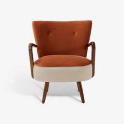 Calvin Armchair in Rust Velvet by Atkin And Thyme, H82.5 x W73.6 x D75 cm - thumbnail 3