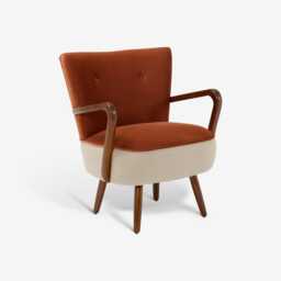Calvin Armchair in Rust Velvet by Atkin And Thyme, H82.5 x W73.6 x D75 cm - thumbnail 5