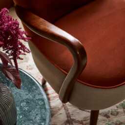 Calvin Armchair in Rust Velvet by Atkin And Thyme, H82.5 x W73.6 x D75 cm - thumbnail 4