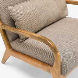 Pip Armchair in Ticking Fabric by Atkin And Thyme, H77 x W66 x D81 - thumbnail 3