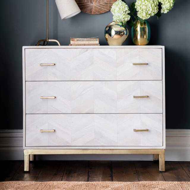 Chevron Chest Of Drawers by Atkin And Thyme, W100 x D45 x H89cm - image 1