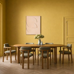 Umi Solid Oak Extendable Dining Set 6 Cora Olive Dining Chairs