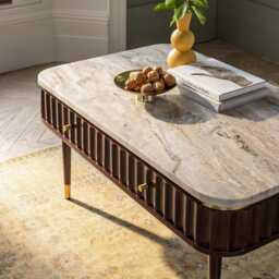 Flute Marble Coffee Table - Vintage by Atkin And Thyme, H46.5 x W97.5 x D60 cm - thumbnail 3