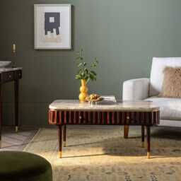 Flute Marble Coffee Table - Vintage by Atkin And Thyme, H46.5 x W97.5 x D60 cm - thumbnail 2