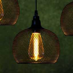 Outdoor Black Metal Chloe Pendant Light - Set of 3 by Atkin And Thyme - thumbnail 2